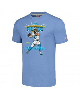 Justin Herbert Los Angeles Chargers Homage Unisex NFL Blitz Spieler Tri-Blend T-Shirt – Heathered Powder Blue