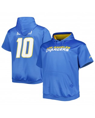 Justin Herbert Los Angeles Chargers Big & Tall Kurzarm-Pullover-Hoodie – Pulverblau
