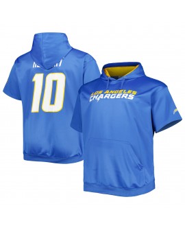 Justin Herbert Los Angeles Chargers Big & Tall Kurzarm-Pullover-Hoodie – Pulverblau