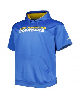 Justin Herbert Los Angeles Chargers Big & Tall Kurzarm-Pullover-Hoodie – Pulverblau