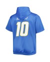 Justin Herbert Los Angeles Chargers Big & Tall Kurzarm-Pullover-Hoodie – Pulverblau