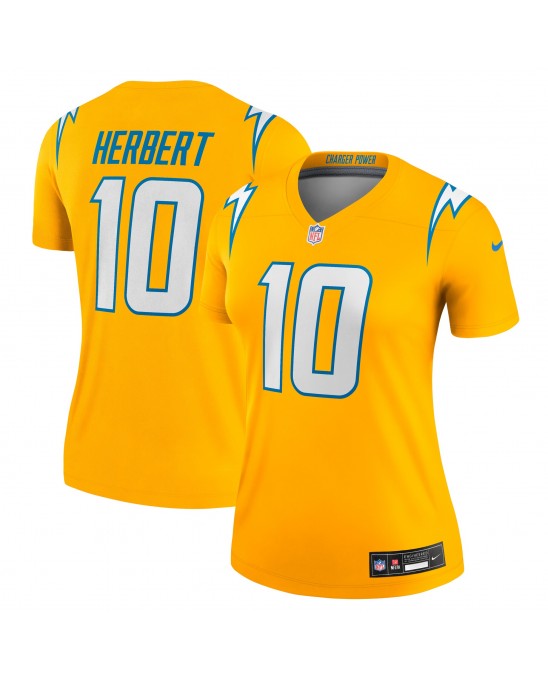 Justin Herbert Los Angeles Chargers Nike Alternate Charger Power Legend Spieler Performance-Oberteil für Damen – Gold