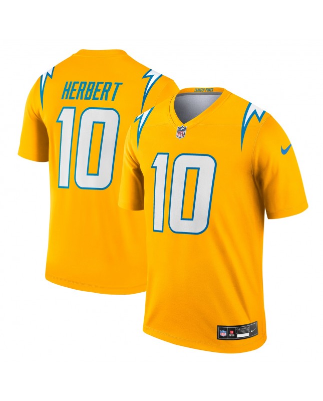 Justin Herbert Los Angeles Chargers Nike Alternate Charger Power Legend Spieler Performance Top – Gold