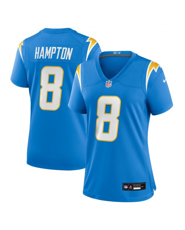 Omarion Hampton Los Angeles Chargers Nike Damen-Team-Spieler Trikot – Pulverblau