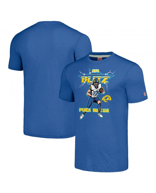 Puka Nacua Los Angeles Rams Hommage Unisex NFL Blitz Spieler Tri-Blend T-Shirt – Royal