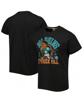 Tyreek Hill Miami Dolphins Homage Unisex Cartoon Spieler Tri-Blend T-Shirt – Heather Black