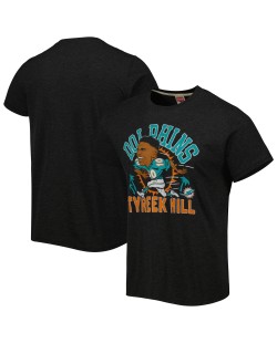 Tyreek Hill Miami Dolphins Homage Unisex Cartoon Spieler Tri-Blend T-Shirt – Heather Black