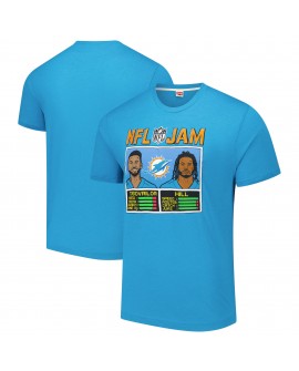 Tua Tagovailoa & Tyreek Hill Miami Dolphins Homage Unisex NFL Jam Tri-Blend T-Shirt – Aqua