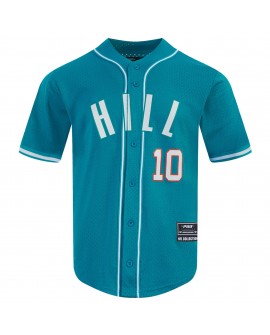 Tyreek Hill Miami Dolphins Pro Standard Mesh Button-Up Baseball-Trikot – Aqua