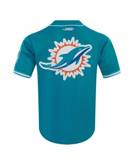 Tyreek Hill Miami Dolphins Pro Standard Mesh Button-Up Baseball-Trikot – Aqua