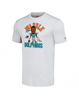 Jaylen Waddle Miami Dolphins Hommage Unisex Cartoon Spieler Tri-Blend T-Shirt – Anthrazit