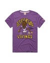 Justin Jefferson Minnesota Vikings Homage Unisex-Tri-Blend-T-Shirt mit Karikaturspielergrafik – Lila