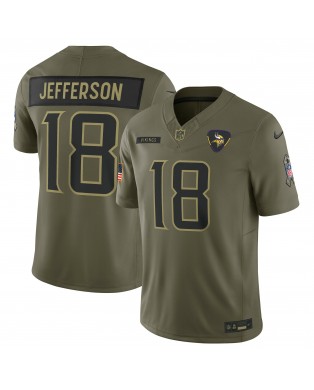 Justin Jefferson Minnesota Vikings Nike 2025 Salute to Service Limited Trikot – Olivgrün