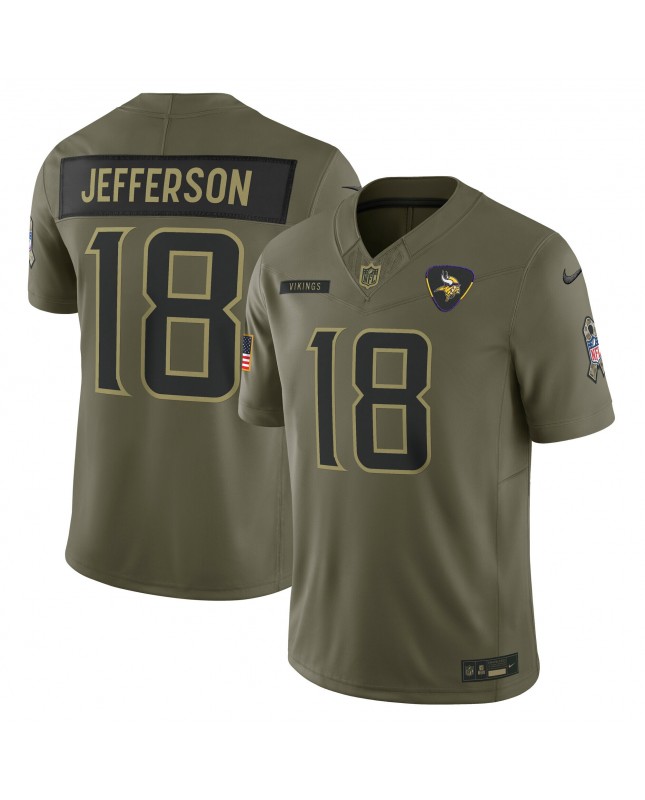 Justin Jefferson Minnesota Vikings Nike 2025 Salute to Service Limited Trikot – Olivgrün