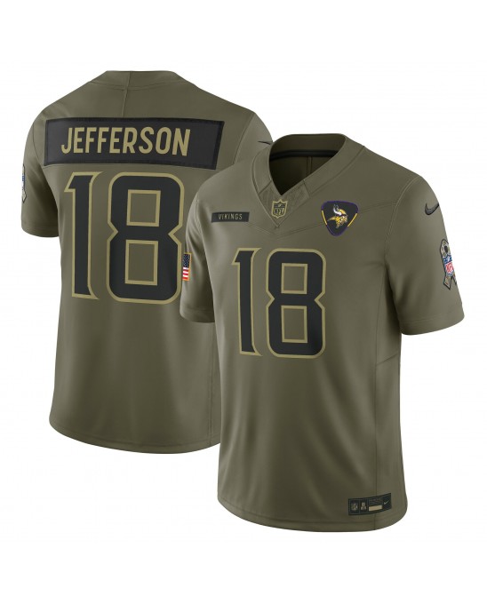 Justin Jefferson Minnesota Vikings Nike 2025 Salute to Service Limited Trikot – Olivgrün