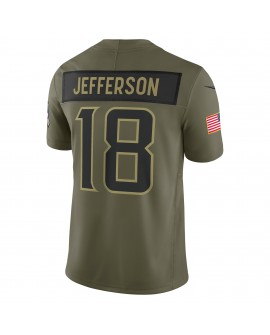 Justin Jefferson Minnesota Vikings Nike 2025 Salute to Service Limited Trikot – Olivgrün