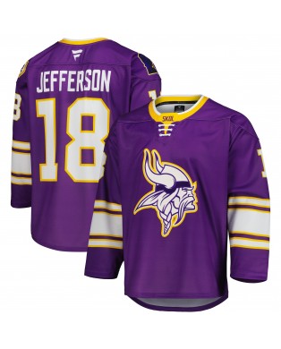 Justin Jefferson Minnesota Vikings Hockey-Trikot – Lila