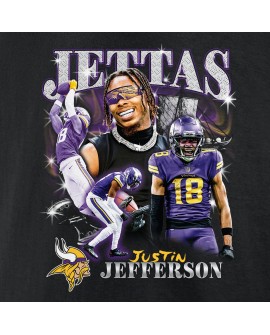 Justin Jefferson Minnesota Vikings Notorious Spieler Grafik-T-Shirt – Schwarz