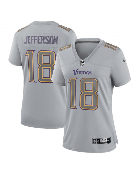 Justin Jefferson Minnesota Vikings Nike Atmosphere Fashion Game-Trikot für Damen – Grau