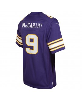 J.J. McCarthy Minnesota Vikings Nike Jugend-Spieler Trikot – Lila