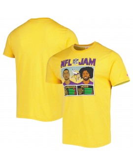 Randy Moss & Daunte Culpepper Minnesota Vikings Homage Unisex NFL Jam Retired Tri-Blend T-Shirt – Heather Gold