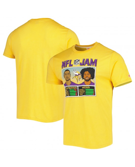 Randy Moss & Daunte Culpepper Minnesota Vikings Homage Unisex NFL Jam Retired Tri-Blend T-Shirt – Heather Gold