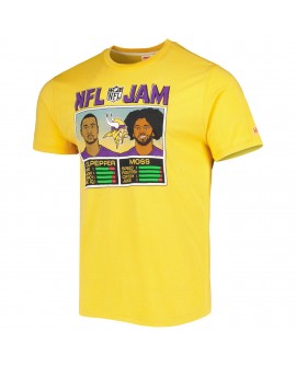 Randy Moss & Daunte Culpepper Minnesota Vikings Homage Unisex NFL Jam Retired Tri-Blend T-Shirt – Heather Gold