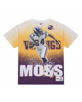 Randy Moss Minnesota Vikings Mitchell & Ness Burst Retired Spieler T-Shirt – Grau