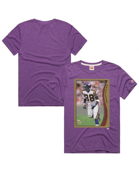 Randy Moss Minnesota Vikings Homage Unisex NFL Topps Trading Card Tri-Blend T-Shirt – Lila