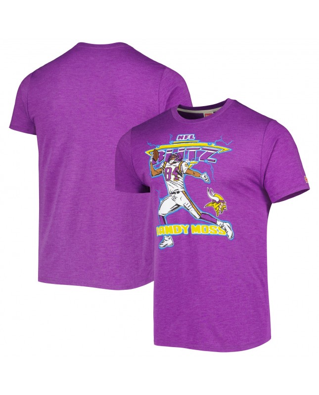 Randy Moss Minnesota Vikings Homage Unisex NFL Blitz Retired Spieler Tri-Blend T-Shirt – Heathered Purple