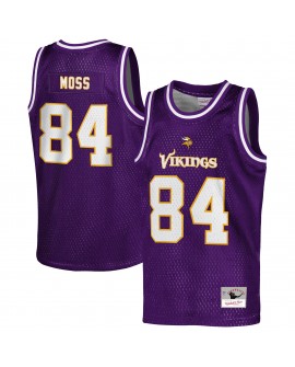 Randy Moss Minnesota Vikings Mitchell & Ness NFL Basketball-Modetrikot für Jugendliche im Ruhestand – Lila
