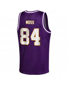 Randy Moss Minnesota Vikings Mitchell & Ness NFL Basketball-Modetrikot für Jugendliche im Ruhestand – Lila
