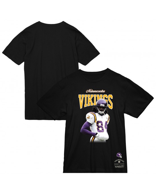Randy Moss Minnesota Vikings Mitchell & Ness Sideline Retired Spieler T-Shirt – Schwarz