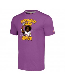 Randy Moss Minnesota Vikings Unisex-Hommage-Karikatur-Tri-Blend-T-Shirt für pensionierte Spieler – meliertes Lila