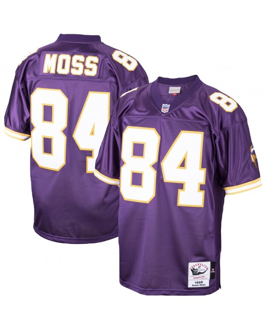 Randy Moss Minnesota Vikings 1998 Mitchell & Ness Authentic Throwback-Spielertrikot im Ruhestand – Lila