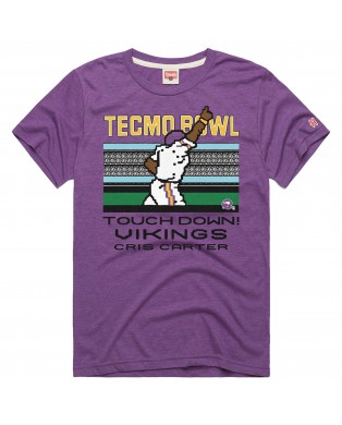 Cris Carter Minnesota Vikings Homage Unisex Tecmo Bowl Retired Spieler Graphic Tri-Blend T-Shirt – Lila