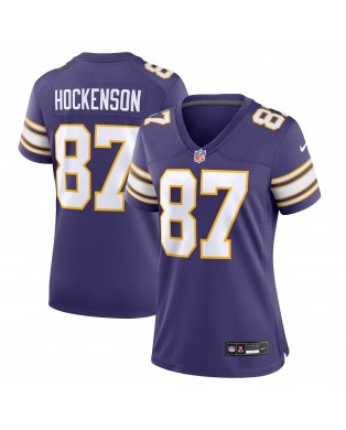 T.J. Hockenson Minnesota Vikings Nike Damen-Spielertrikot – Lila