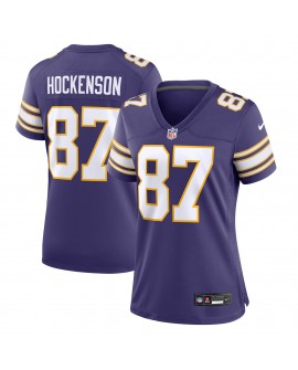 T.J. Hockenson Minnesota Vikings Nike Damen-Spielertrikot – Lila