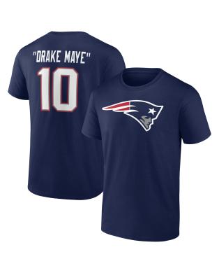 Drake Maye New England Patriots Spitzname T-Shirt – Marineblau