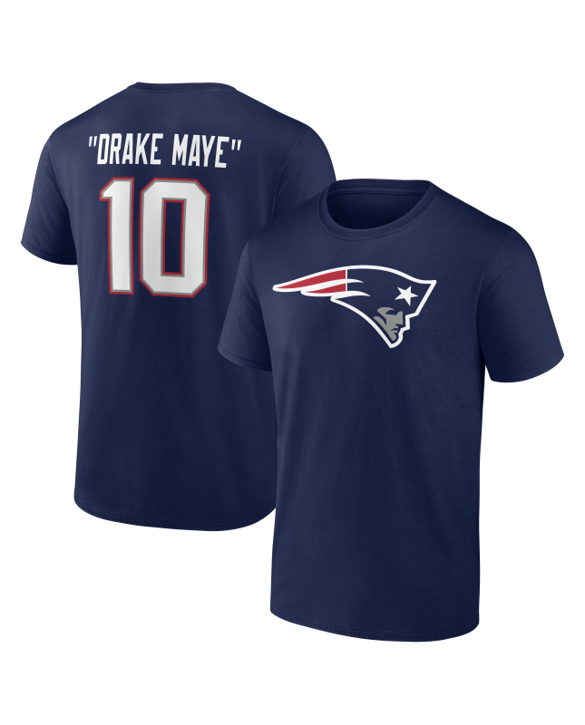 Drake Maye New England Patriots Spitzname T-Shirt – Marineblau