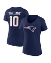 Drake Maye New England Patriots Spitzname-T-Shirt für Damen mit V-Ausschnitt – Marineblau