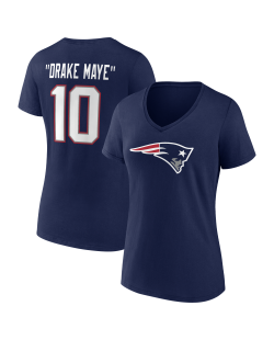 Drake Maye New England Patriots Spitzname-T-Shirt für Damen mit V-Ausschnitt – Marineblau