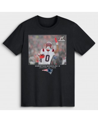 Christian Gonzalez New England Patriots NFL Flash Features T-Shirt – Schwarz