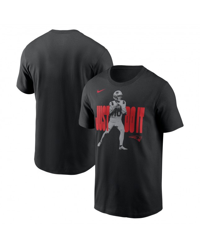 Drake Maye New England Patriots Nike Just Do It T-Shirt – Schwarz
