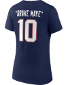 Drake Maye New England Patriots Spitzname-T-Shirt für Damen mit V-Ausschnitt – Marineblau