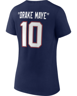 Drake Maye New England Patriots Spitzname-T-Shirt für Damen mit V-Ausschnitt – Marineblau