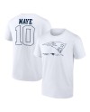 Drake Maye New England Patriots Outline Spieler-T-Shirt – Weiß