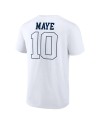 Drake Maye New England Patriots Outline Spieler-T-Shirt – Weiß