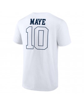 Drake Maye New England Patriots Outline Spieler-T-Shirt – Weiß