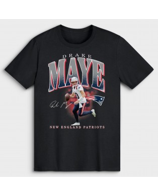 Drake Maye New England Patriots Spieler-Hype-T-Shirt – Schwarz